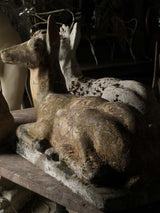 Antique garden centerpiece cement deer