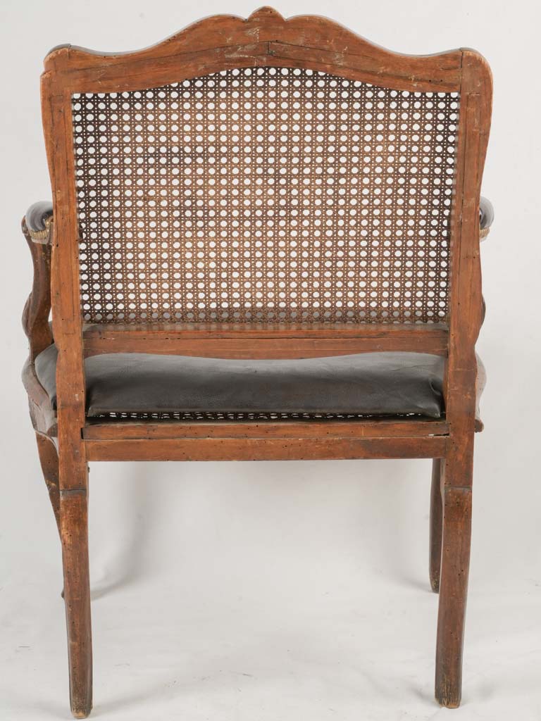 Classic study leather seat armchair