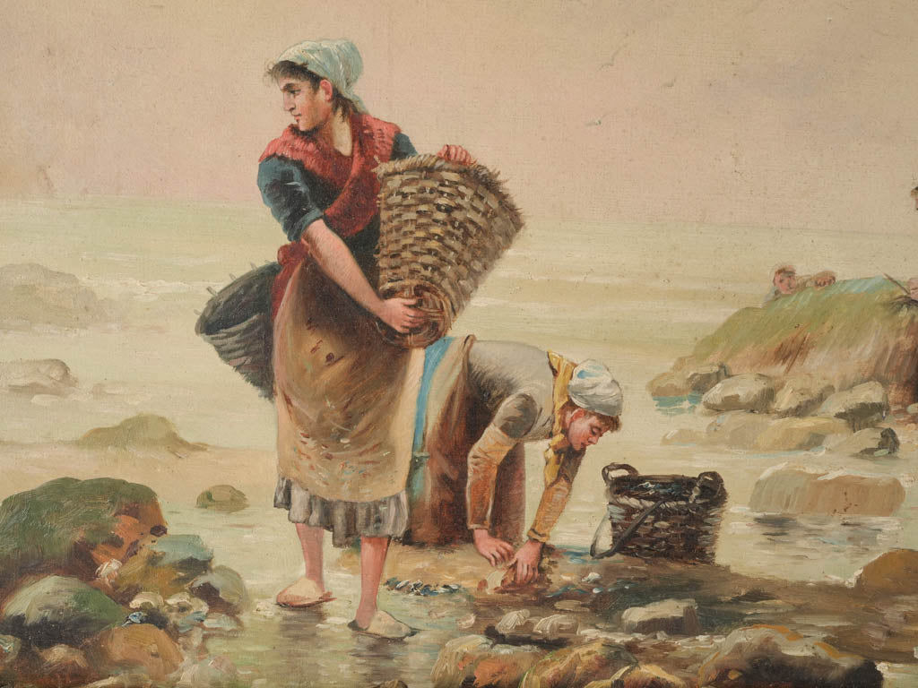 Rustic French coastal foraging artwork