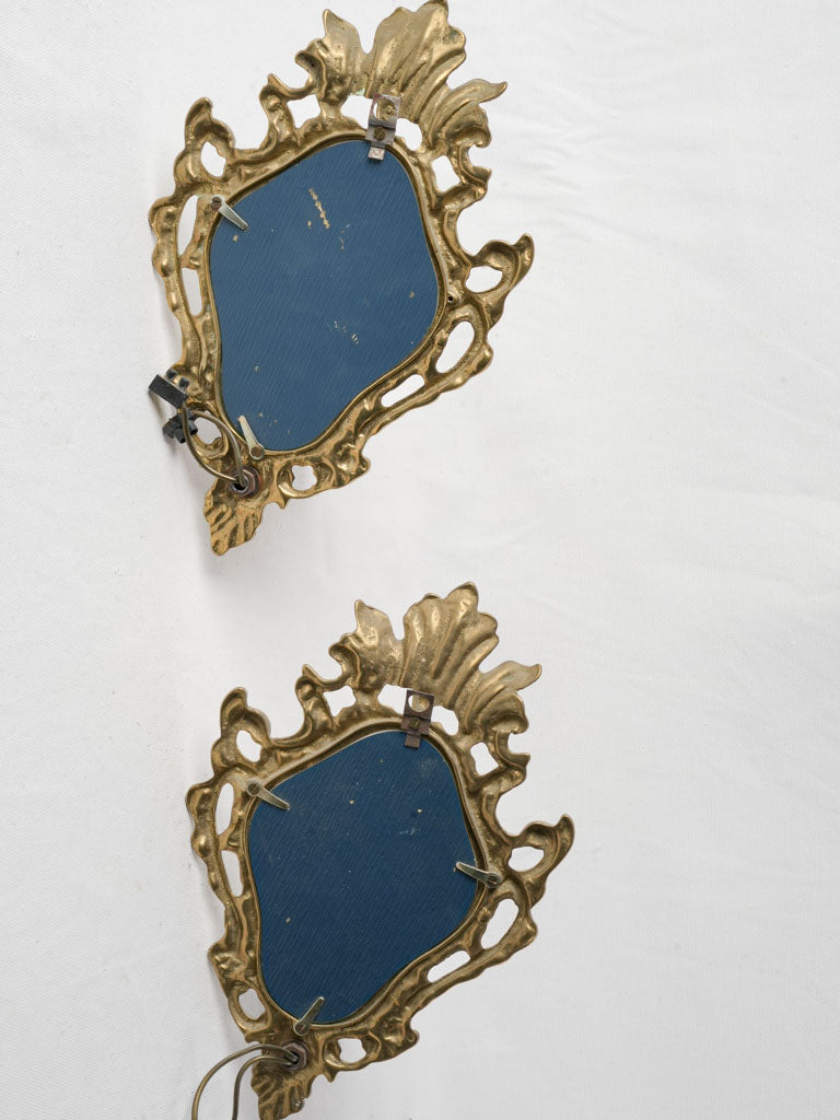 Subtly aged brass candle sconces