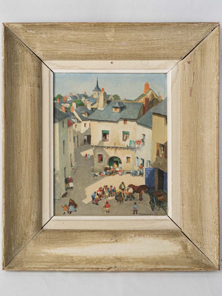 Charming vintage oil painting panel