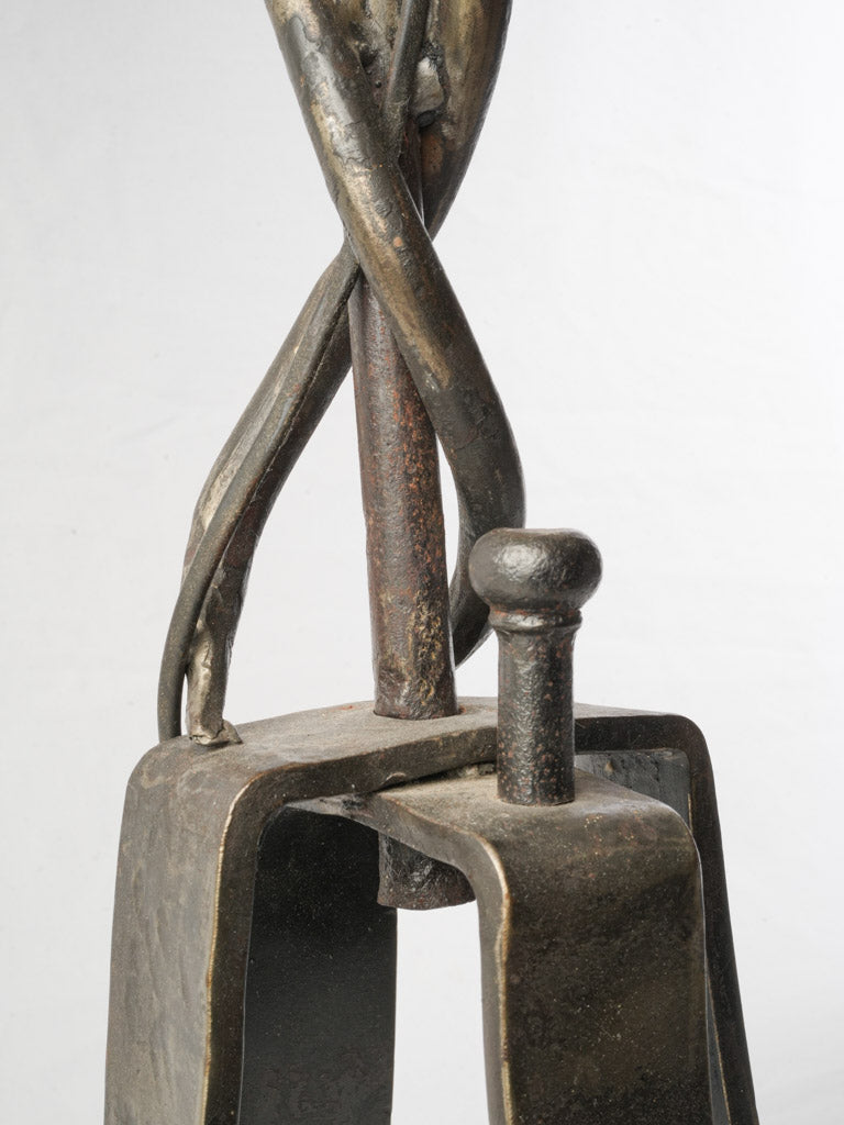 Tall French Wrought Iron Serpent Table Lamp Circa 1930s–1940s - 33"