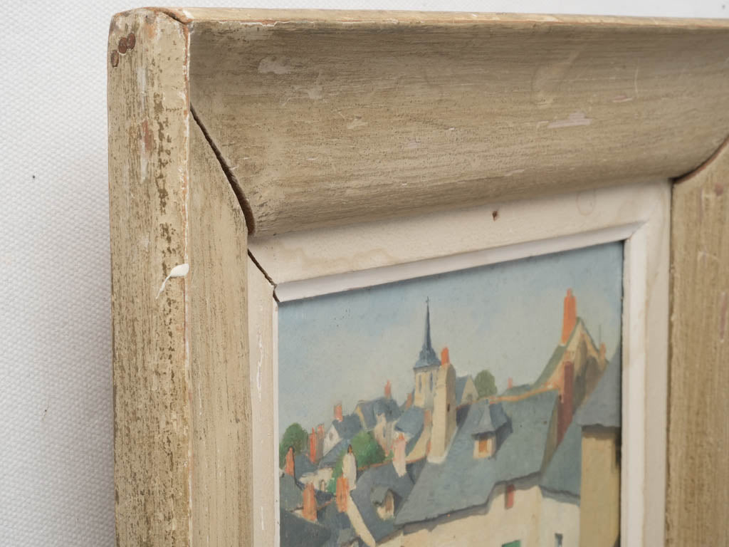 Soft sky blue illustrated scene