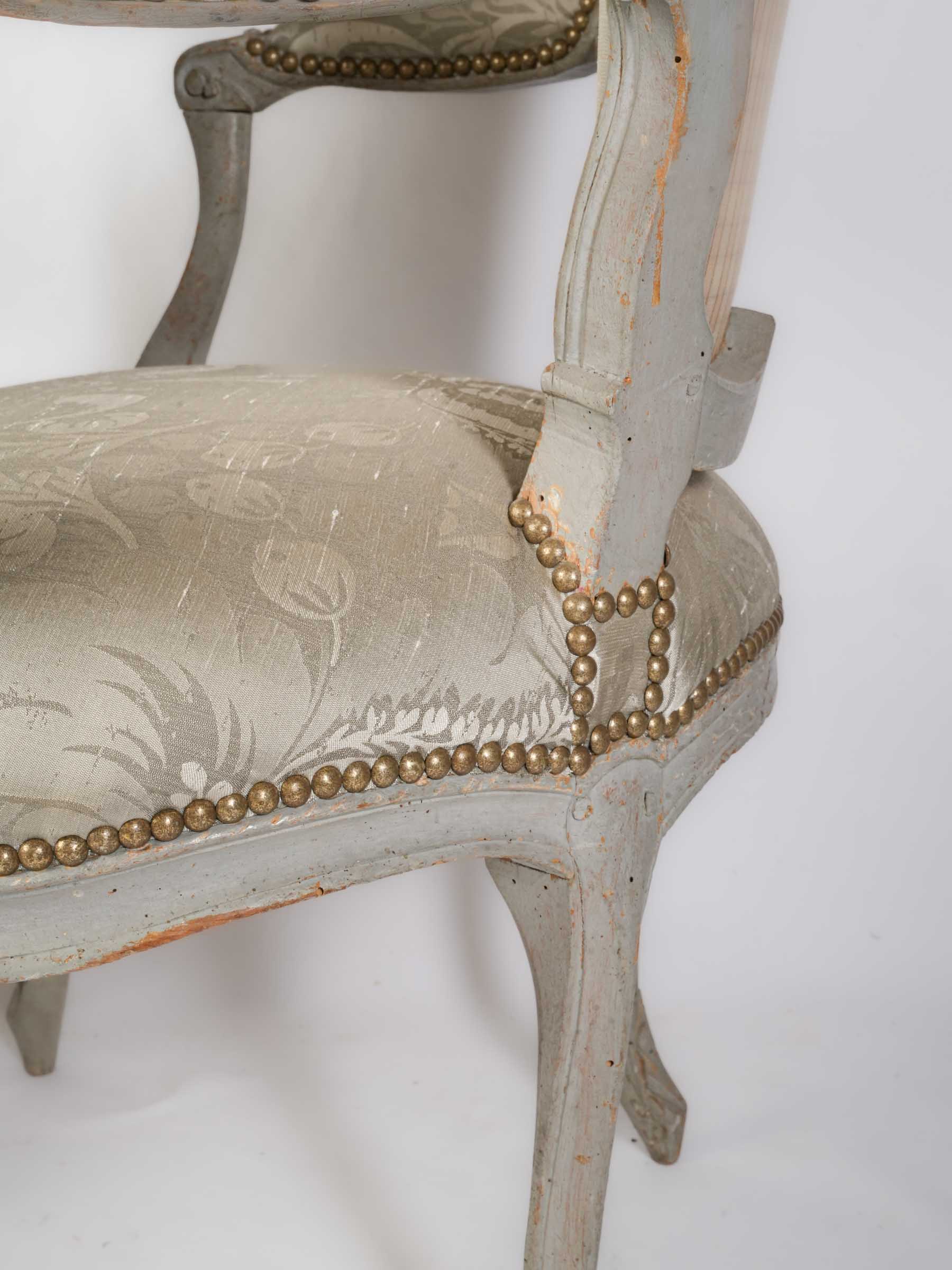Pair of Louis XV Cabriolets Stamped by Blaise Maucuy w/ Original Paint - 35½" x 24¾"