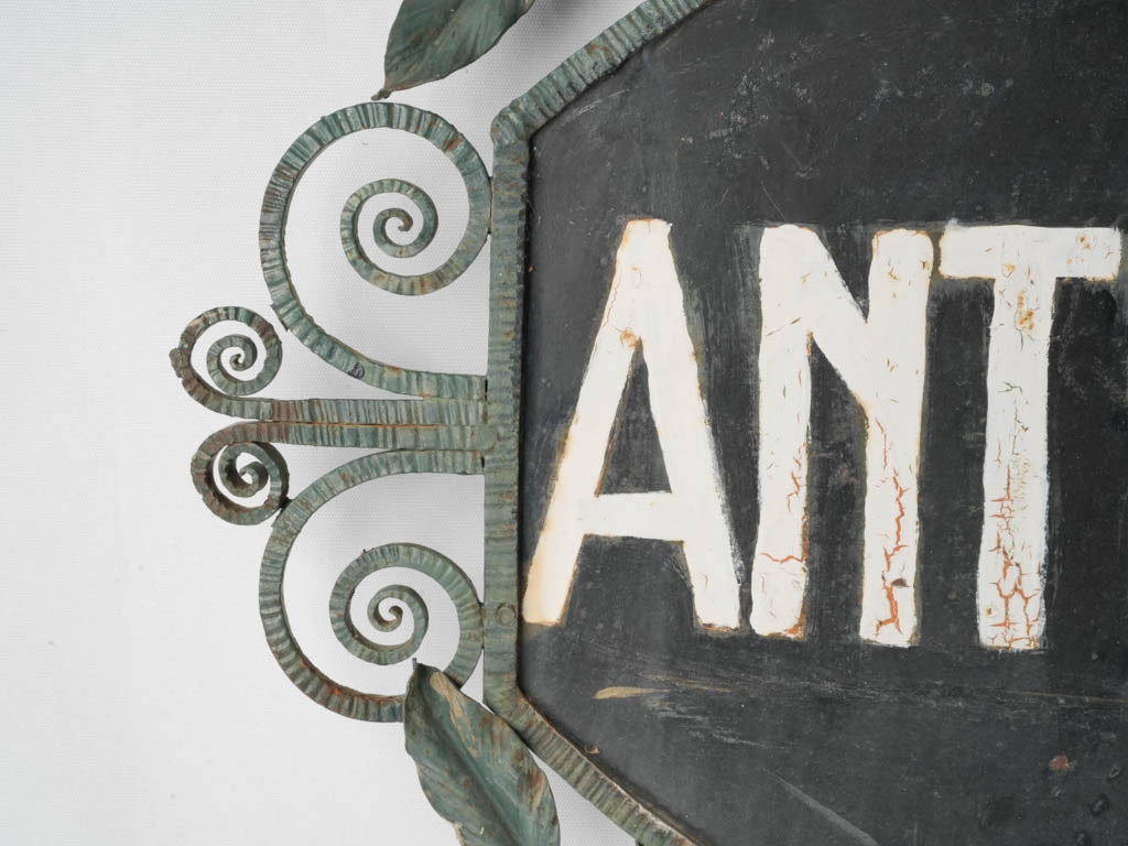 Patinated wrought iron decor piece