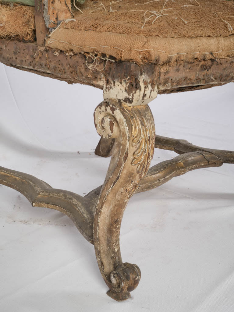 Horsehair stuffing Rococo armchair