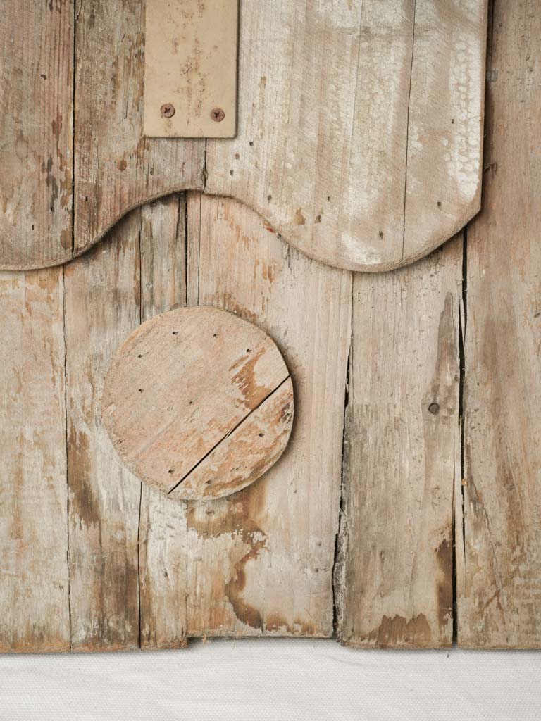 Pair of French Rustic Wall Panels W/ Iron Candle Sconces Circa 1970s - 28¼" x 18"