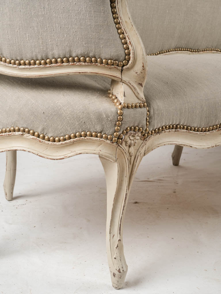 Sophisticated ivory painted finish couch