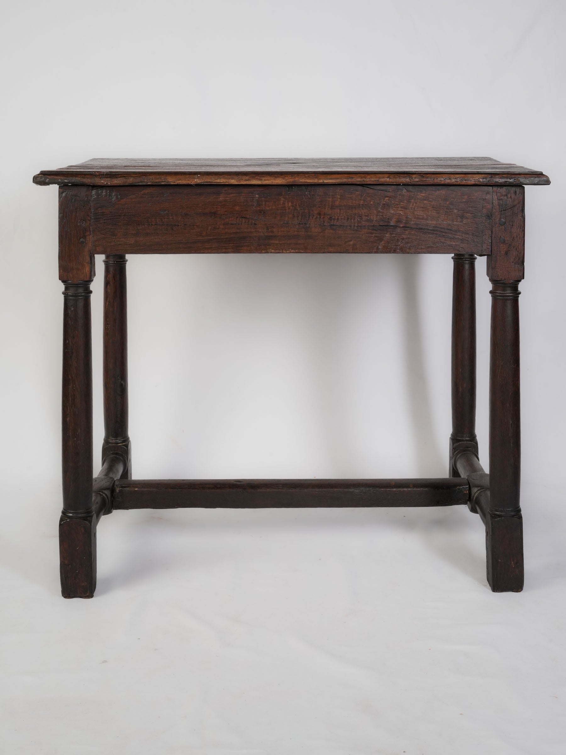Richly patinated wood table