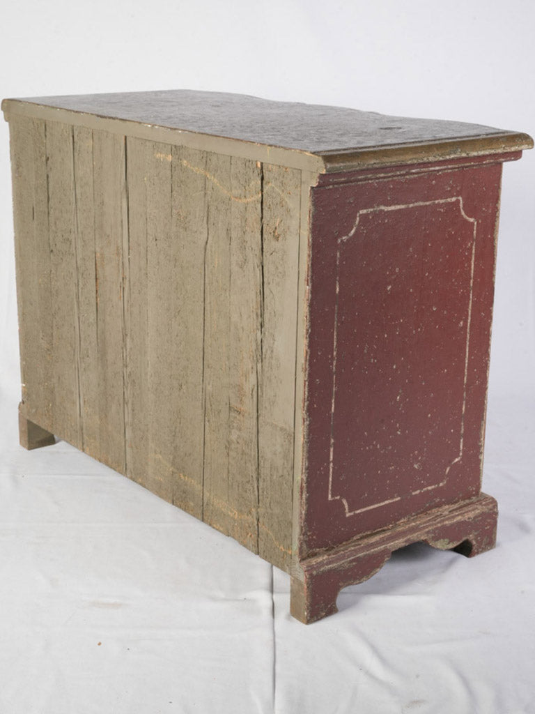 Distressed patina fir wood commode
