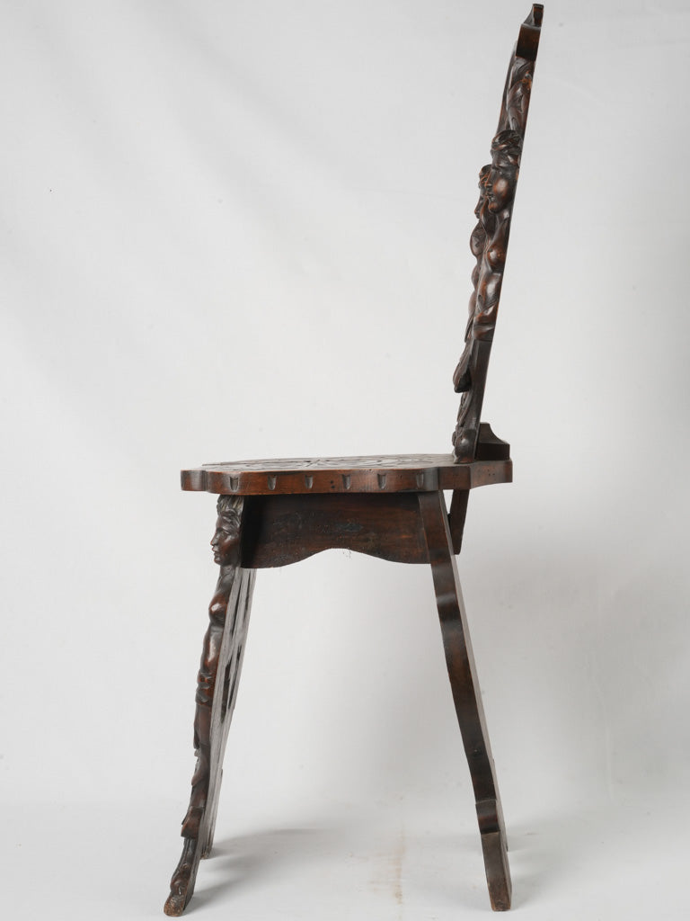 Ornate Renaissance-style Italian sgabello chair