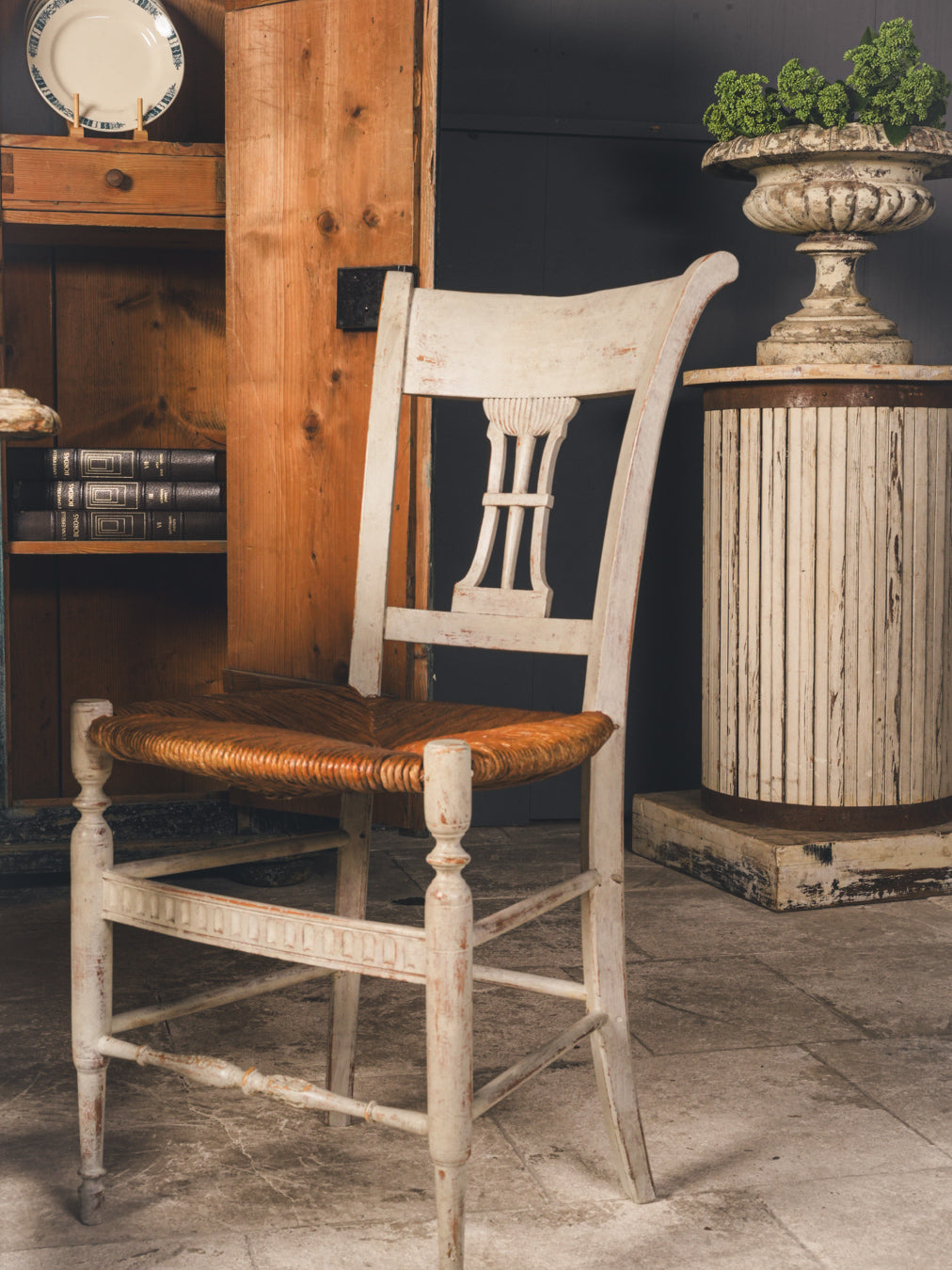 Gracefully patinated elegant chairs