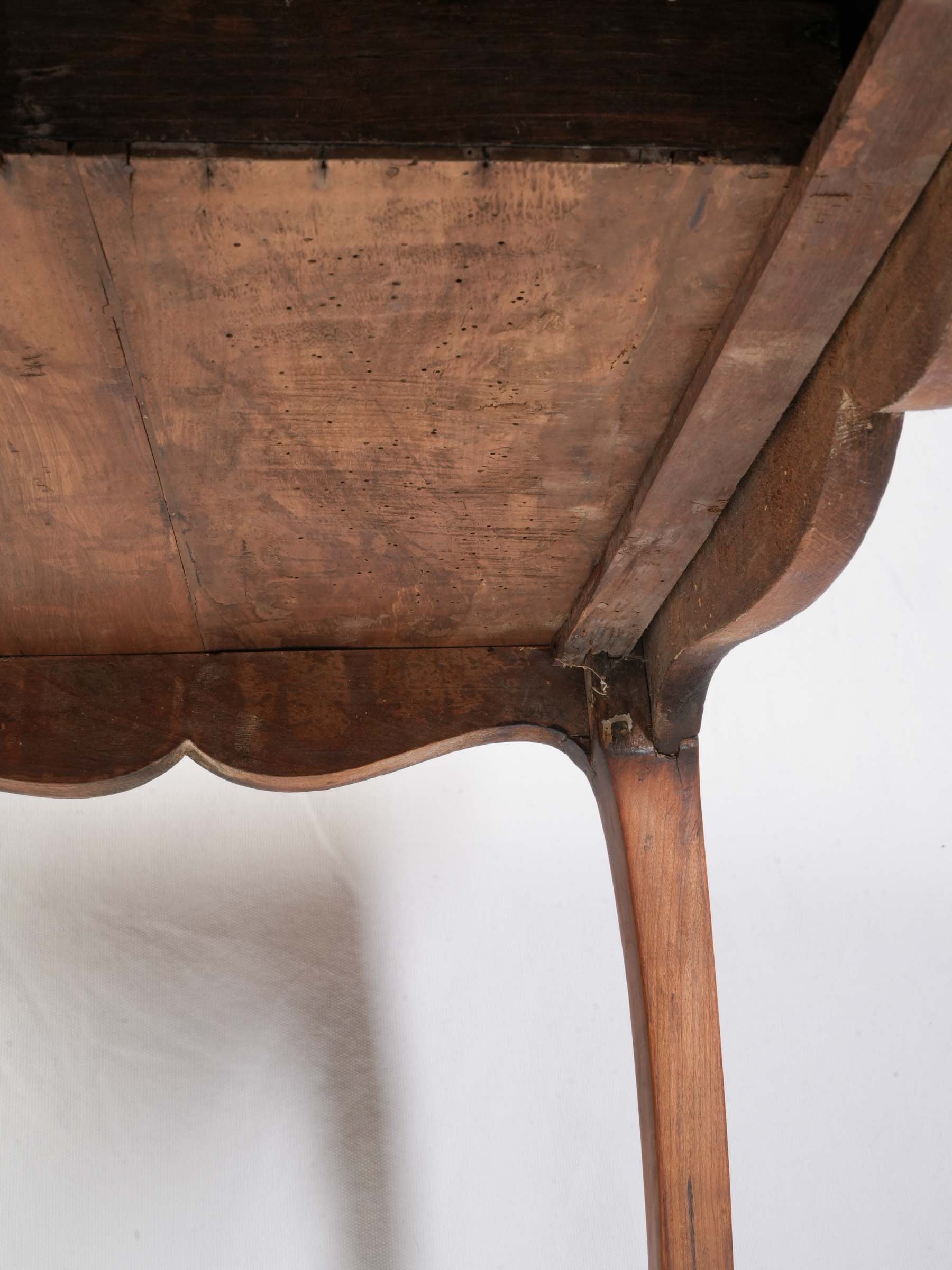 Original leather surface writing table