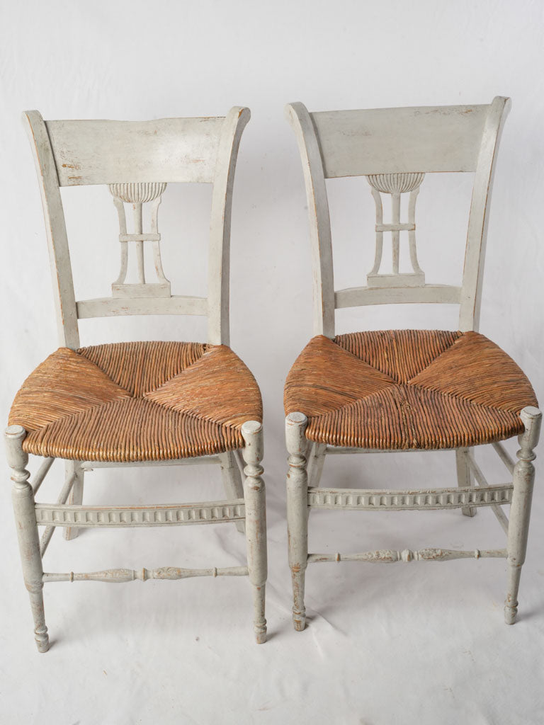Tapered legged wooden chairs