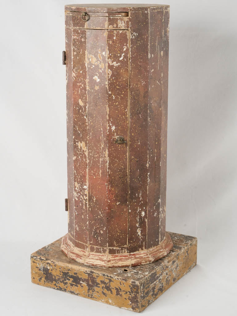 Antique faceted somno storage pedestal