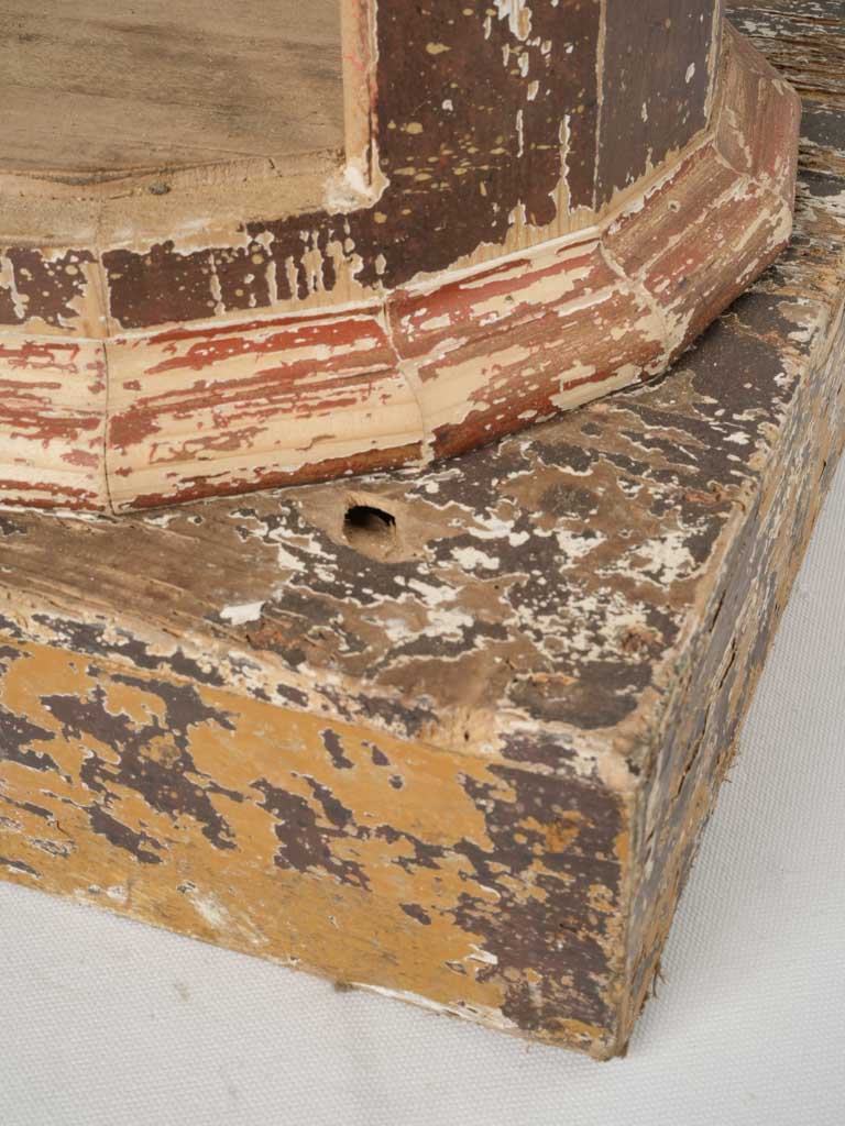 Character-rich carved pine column cabinet