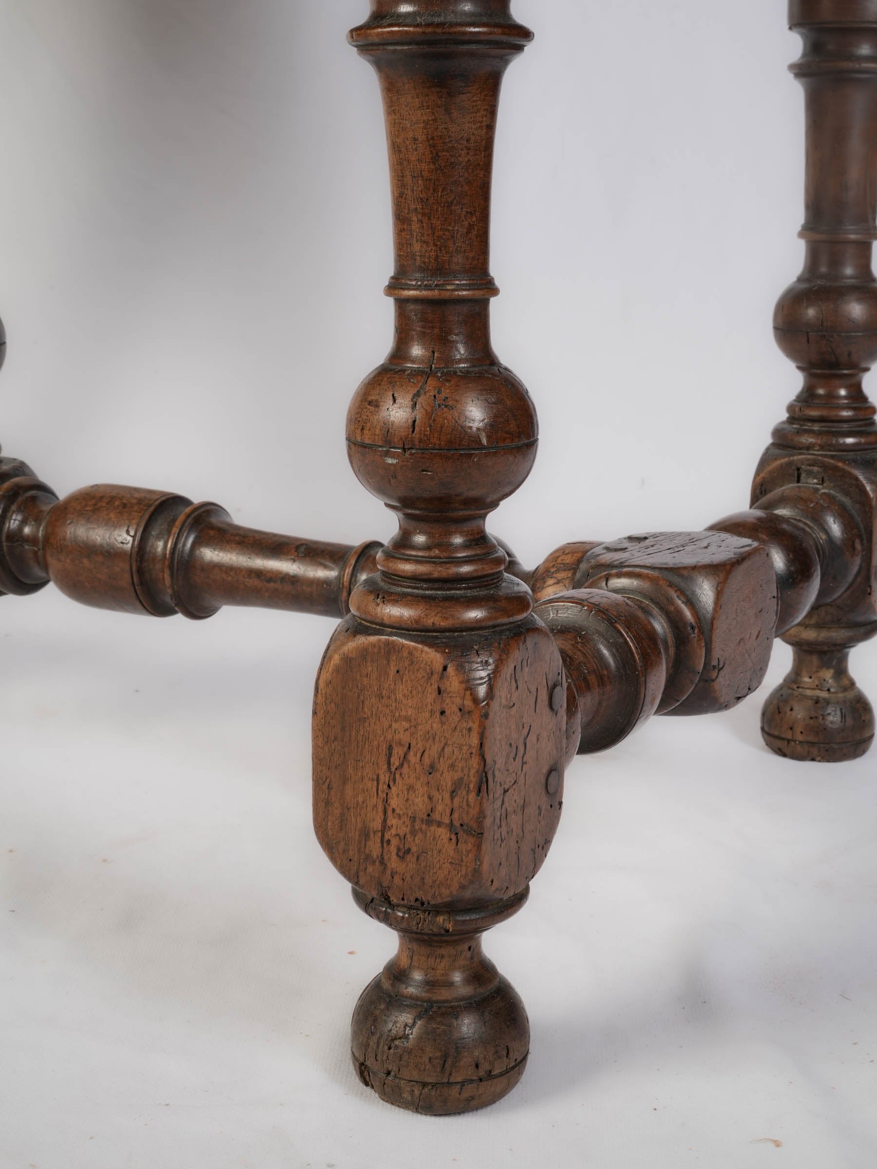 17th Century Traveling Writing Desk on Turned Base - 33½" x 37"