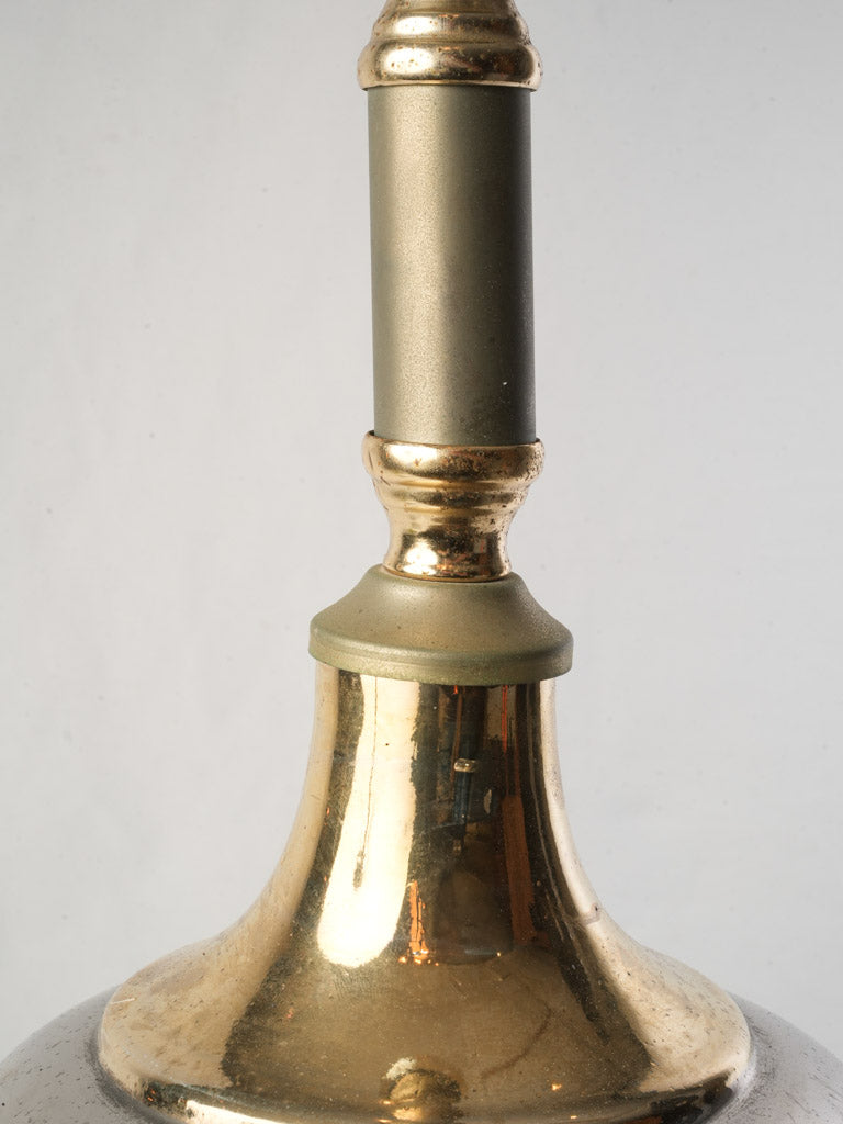 1970s Italian Silver and Gold Stacked Gourd Table Lamp - 33"