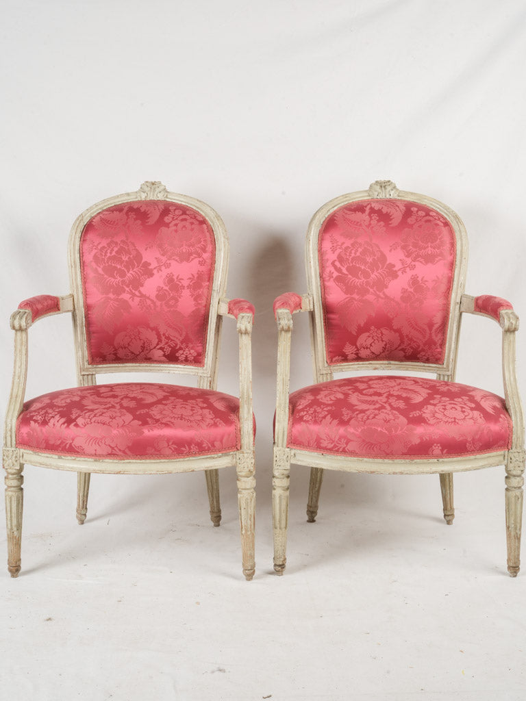 Elegant neoclassical painted armchairs