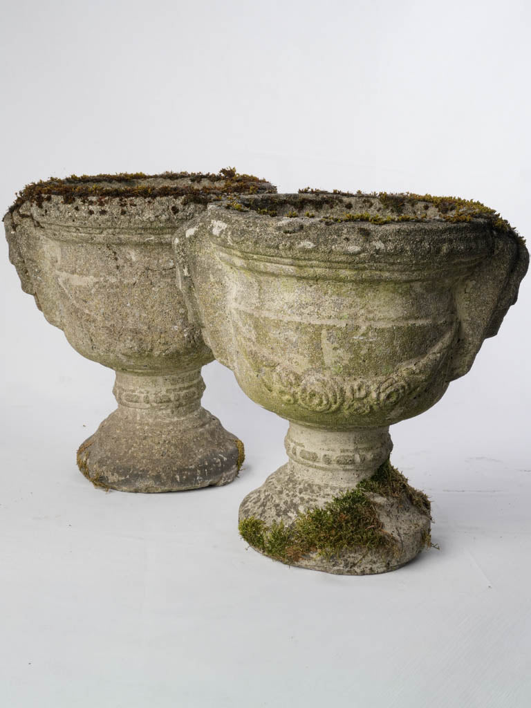 Antique reconstituted-stone jardinière