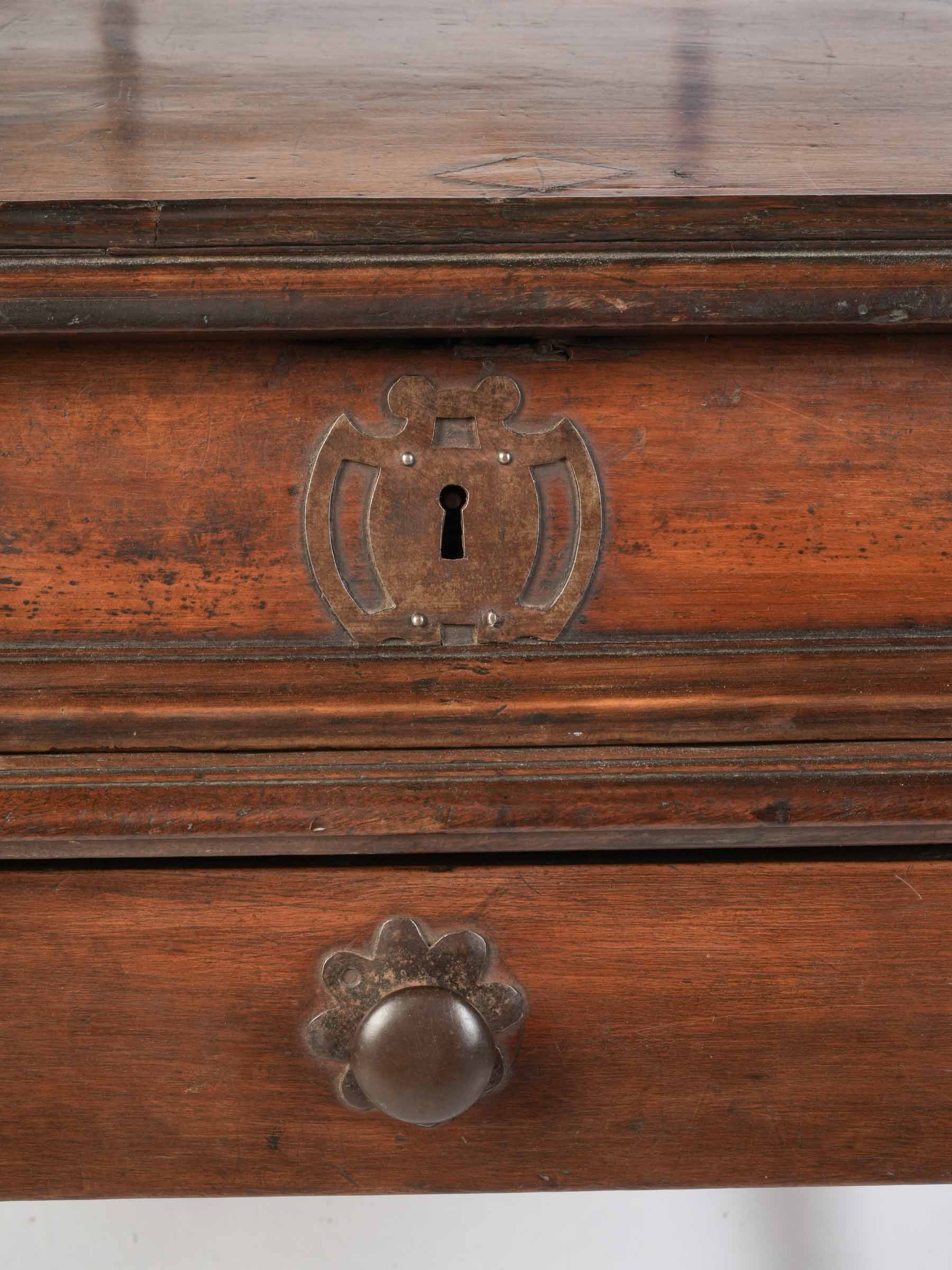 17th Century Traveling Writing Desk on Turned Base - 33½" x 37"