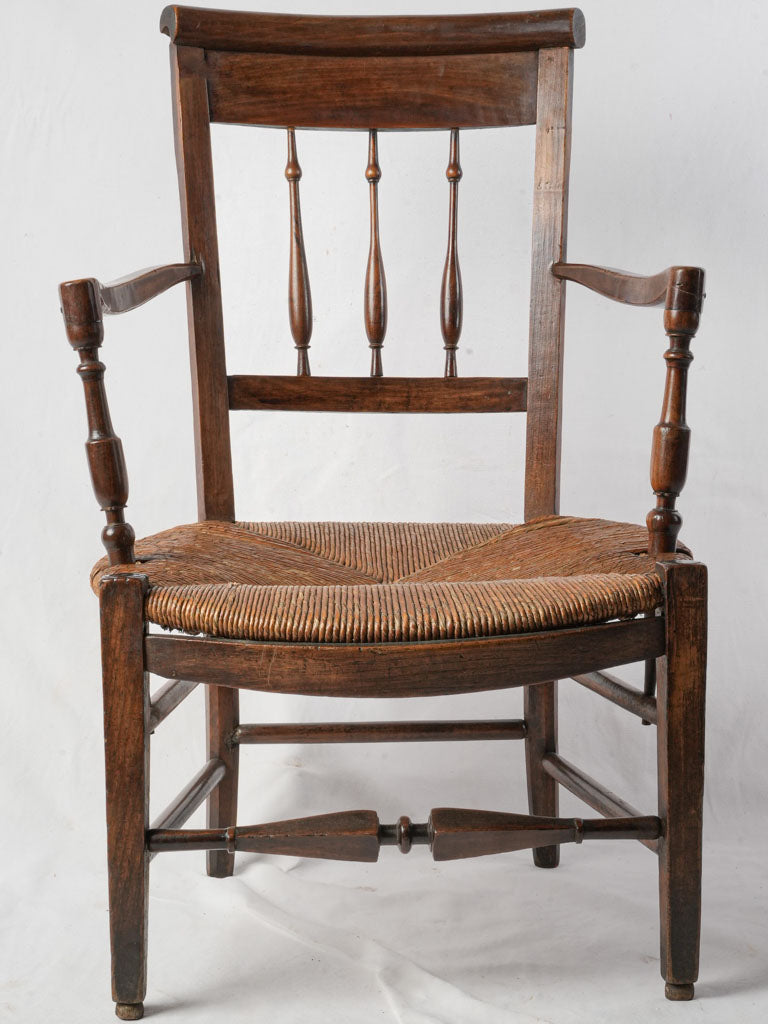 Old-world wooden armchair