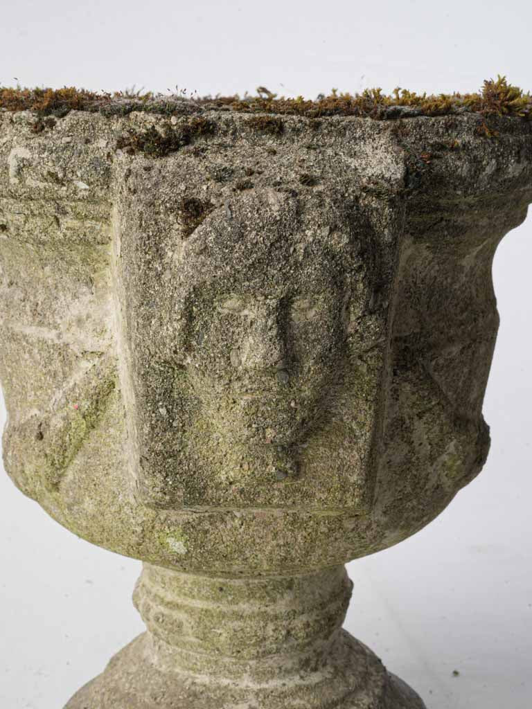 Aged gray stone planter