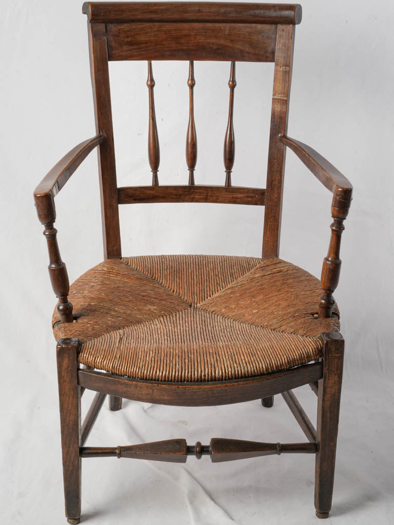 Charming low rush-seated chair