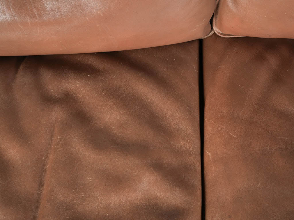 French 1980s Roche Bobois Sofa Suite in Patinated Leather