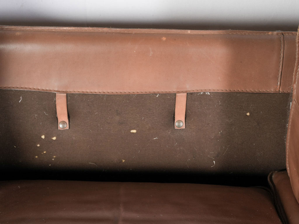 French 1980s Roche Bobois Sofa Suite in Patinated Leather