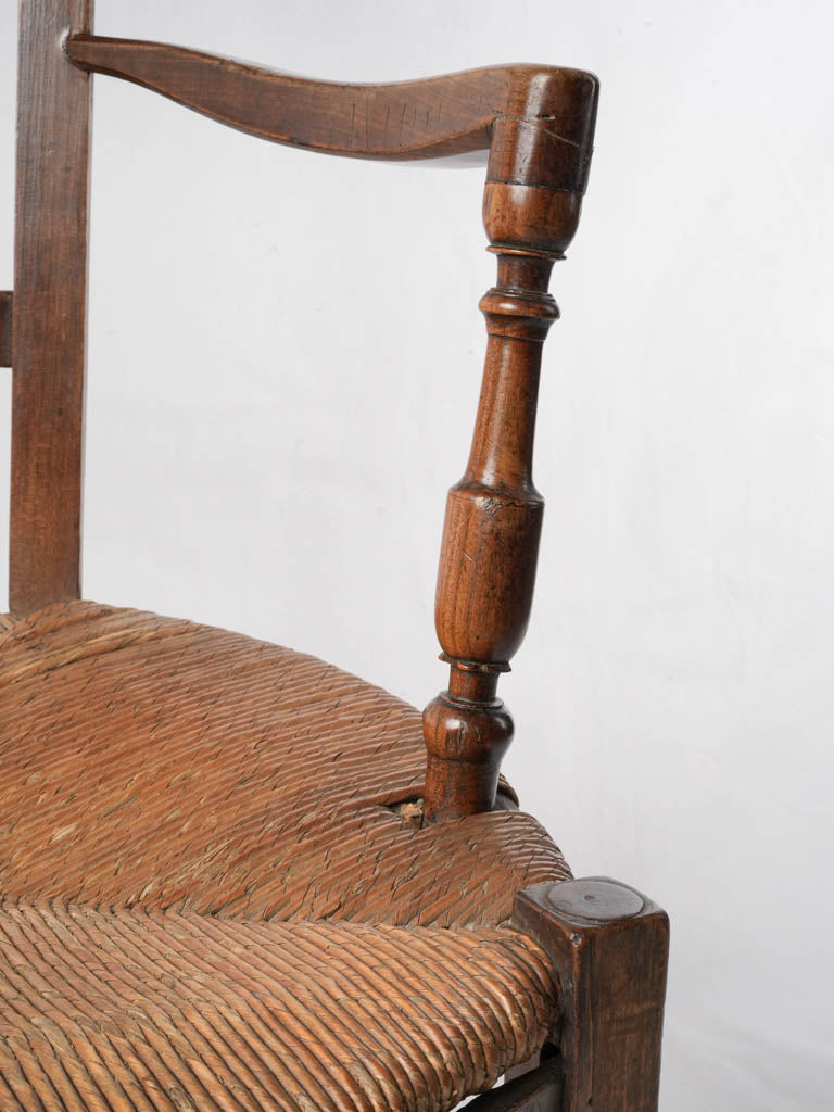Polished wood provincial armchair