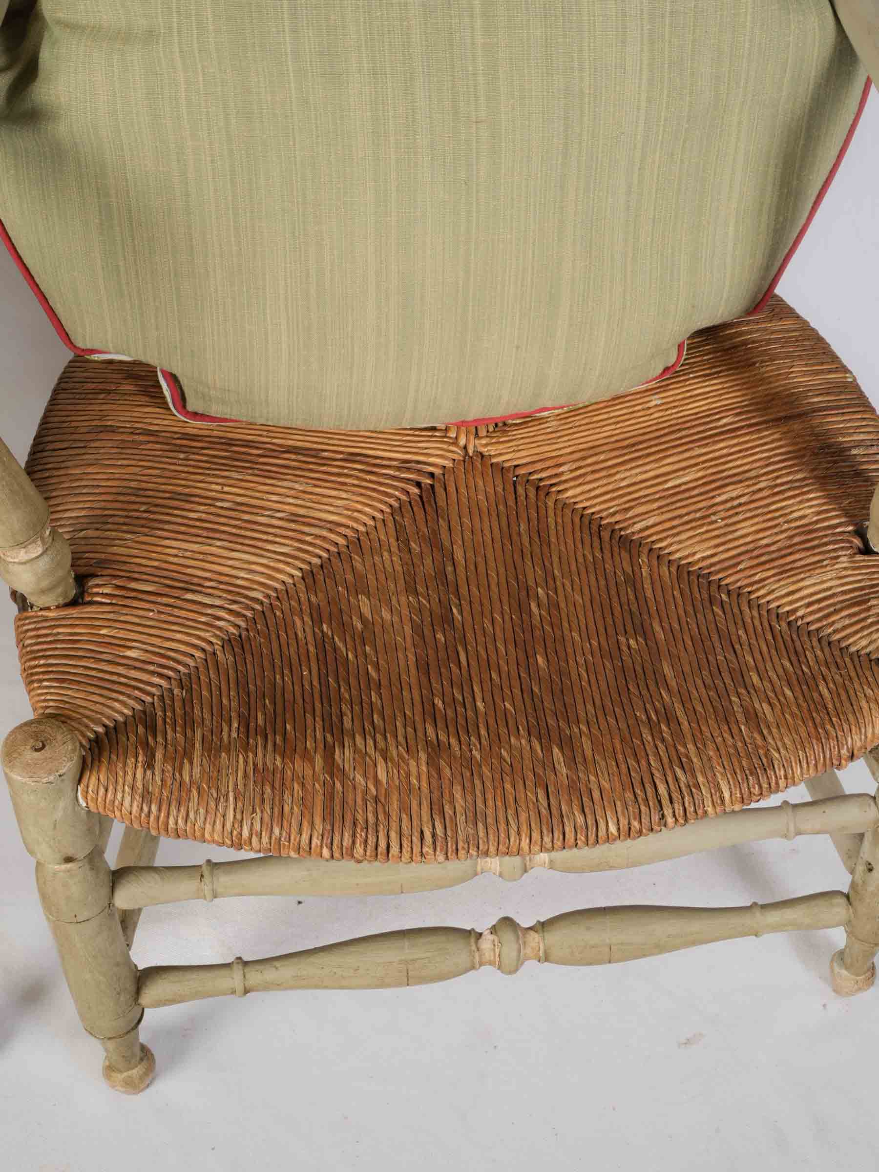 Near Pair of Provençal Armchairs w/ Luminous Embroidered Silk Cushions - 36¼" x 22¾"