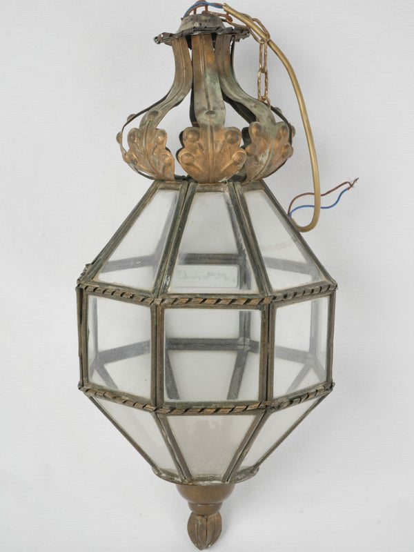Antique French lantern w/ leaves 19¼"