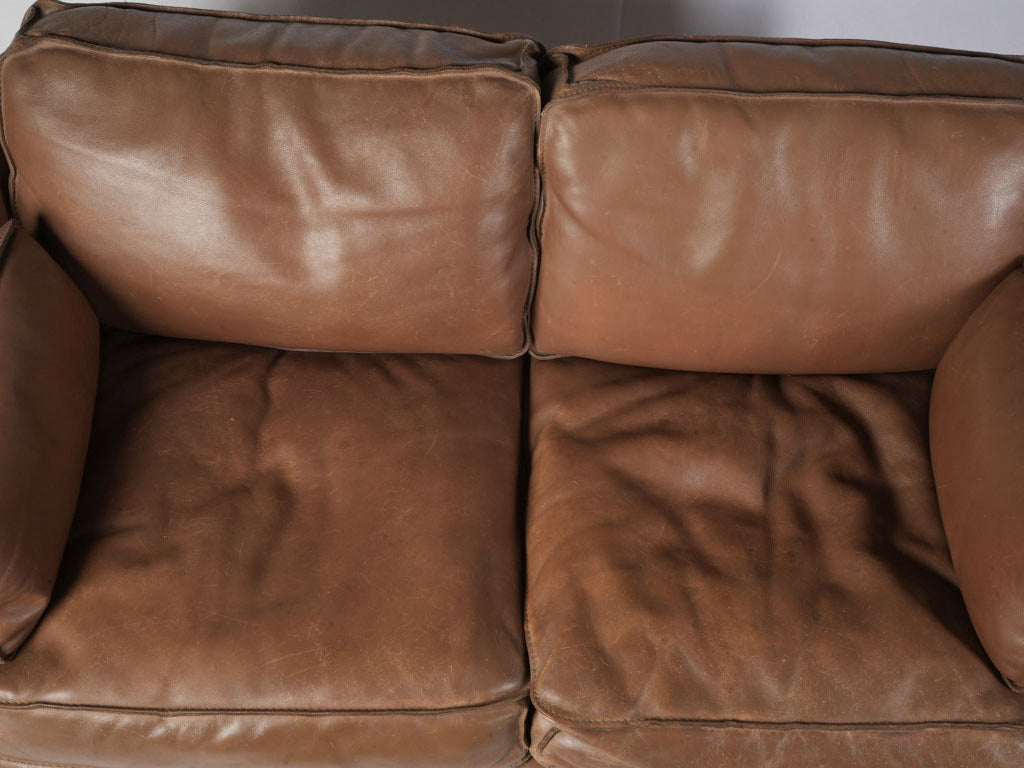 French 1980s Roche Bobois Sofa Suite in Patinated Leather