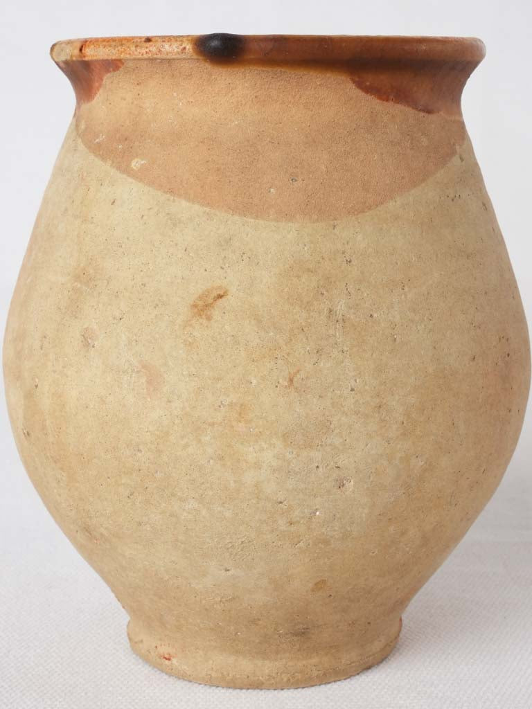 Small antique French confit pot - no handles 6"