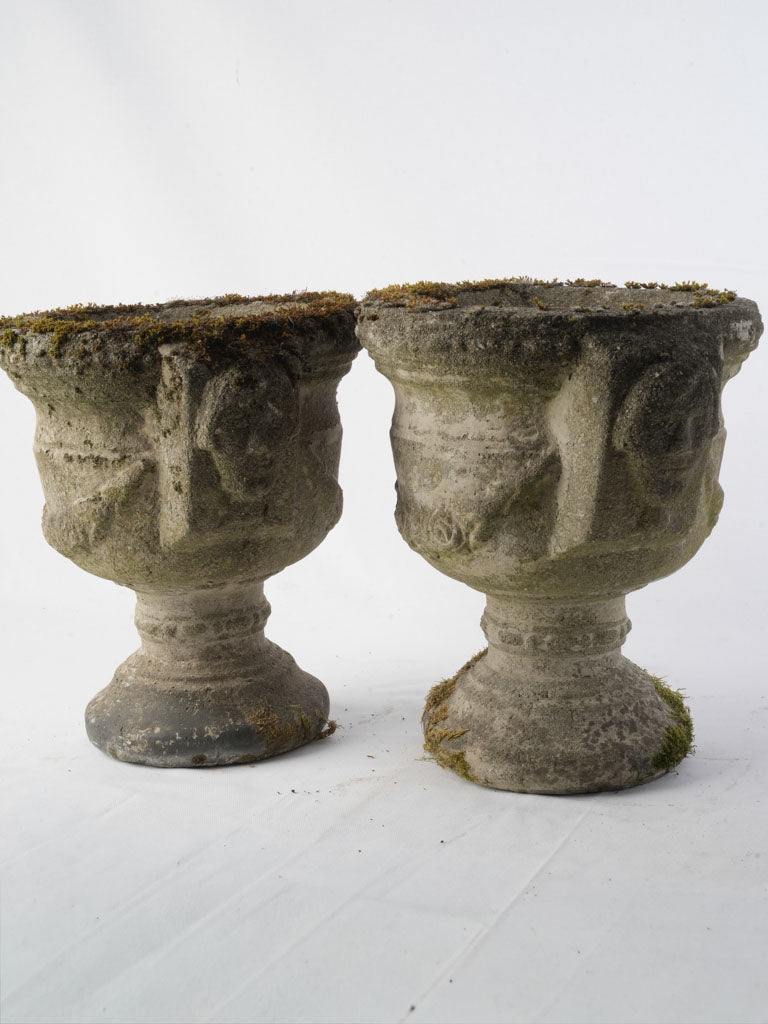 Weathered grey urn planter