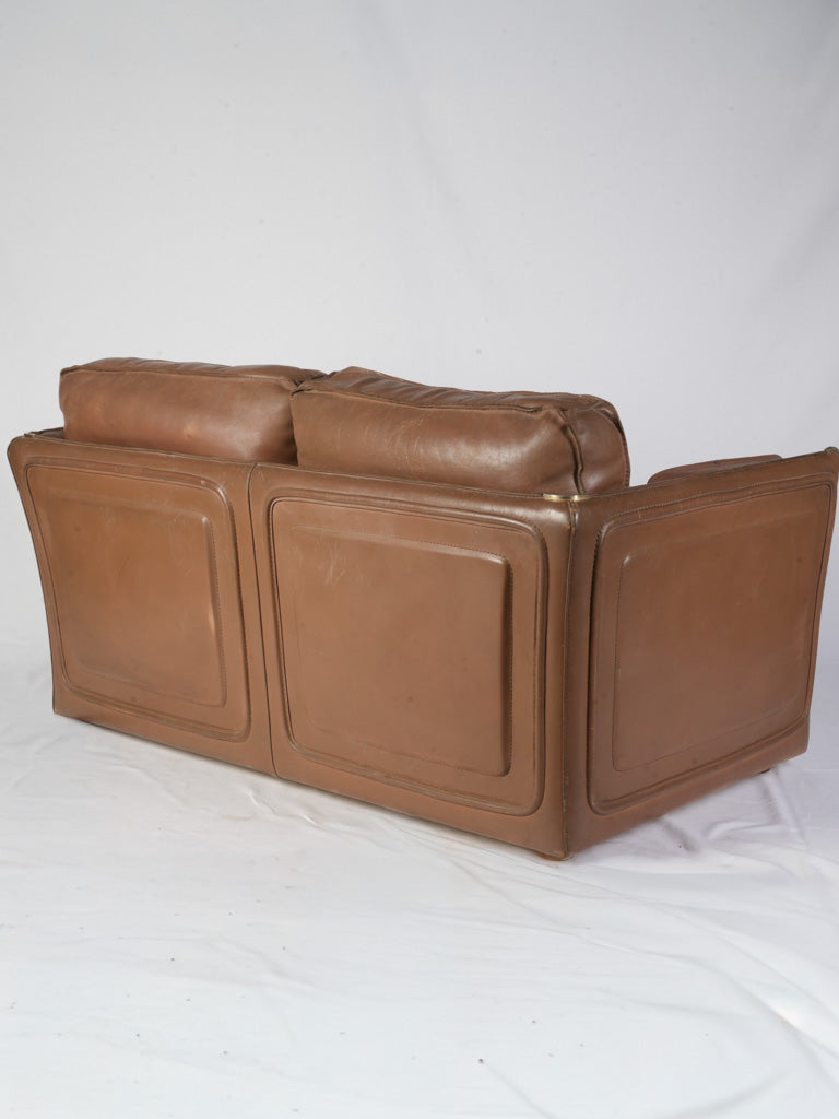 French 1980s Roche Bobois Sofa Suite in Patinated Leather