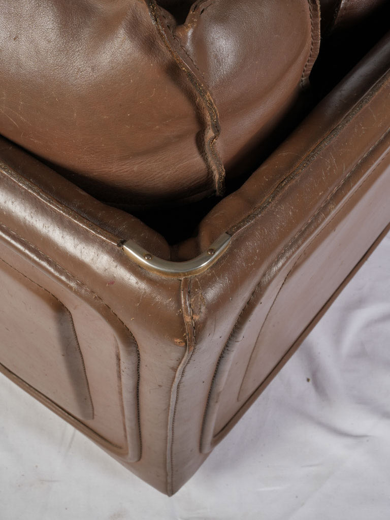 French 1980s Roche Bobois Sofa Suite in Patinated Leather