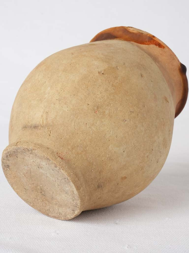 Small antique French confit pot - no handles 6"