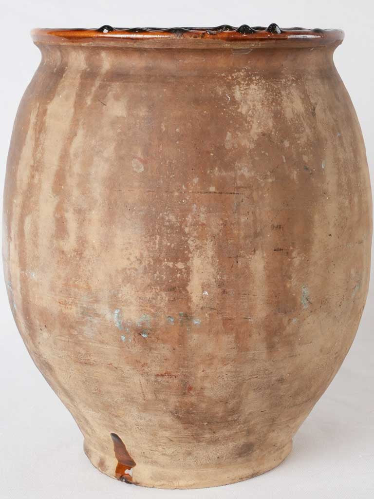 French confit pot with dark ochre interior glaze 11¾"