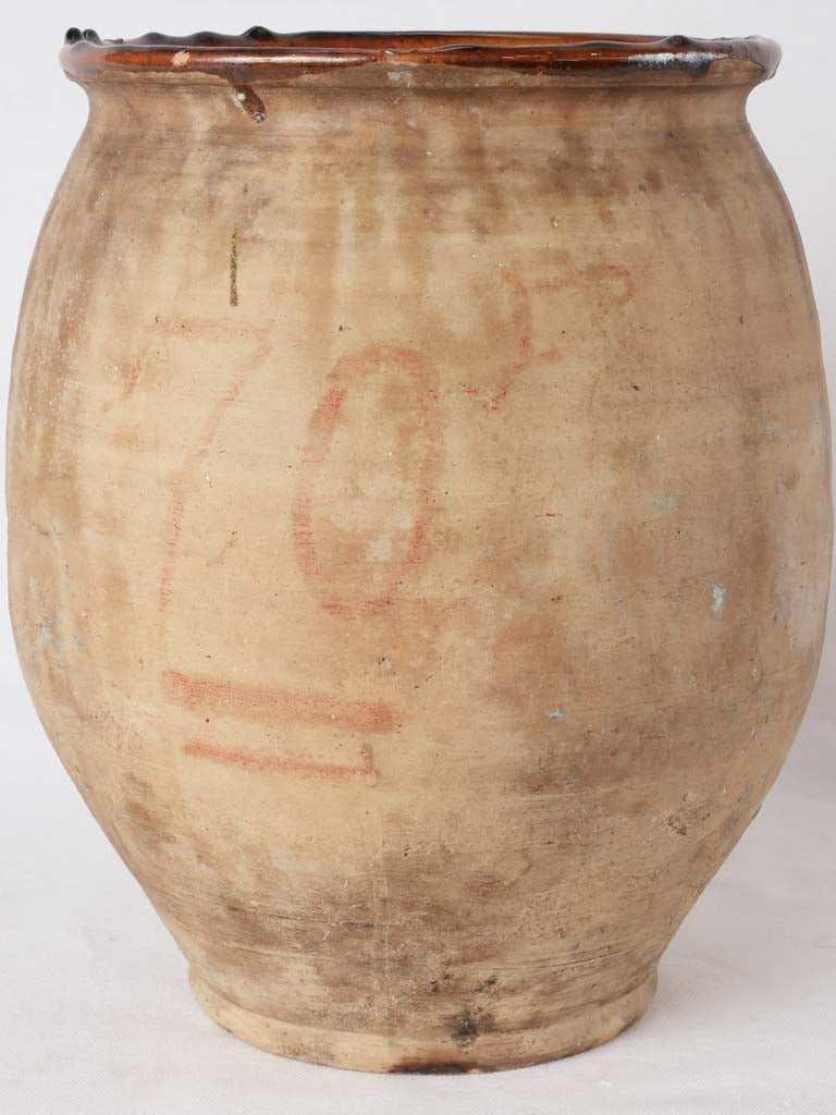 French confit pot with dark ochre interior glaze 11¾"