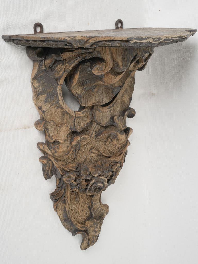 Antique, Carved Oak Louis XV Wall Console