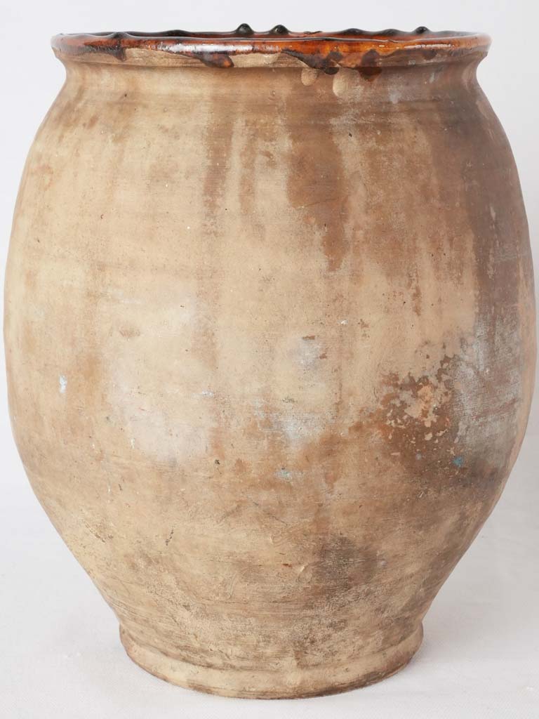 French confit pot with dark ochre interior glaze 11¾"