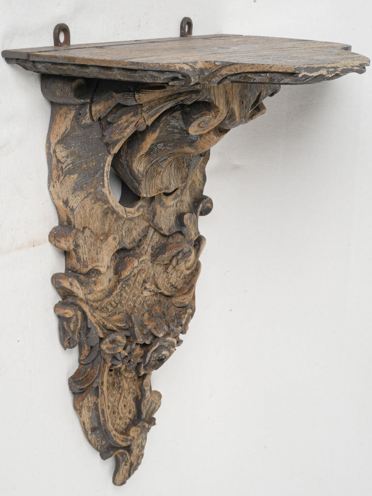 Petite, Intricate Carved French Oak Console