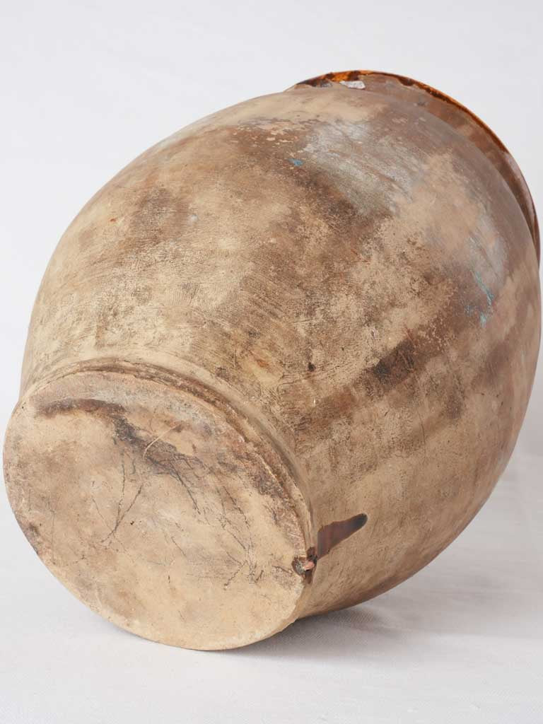 French confit pot with dark ochre interior glaze 11¾"