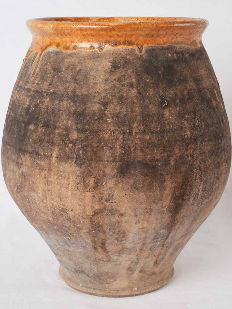 Vintage honey-yellow glazed confit pot