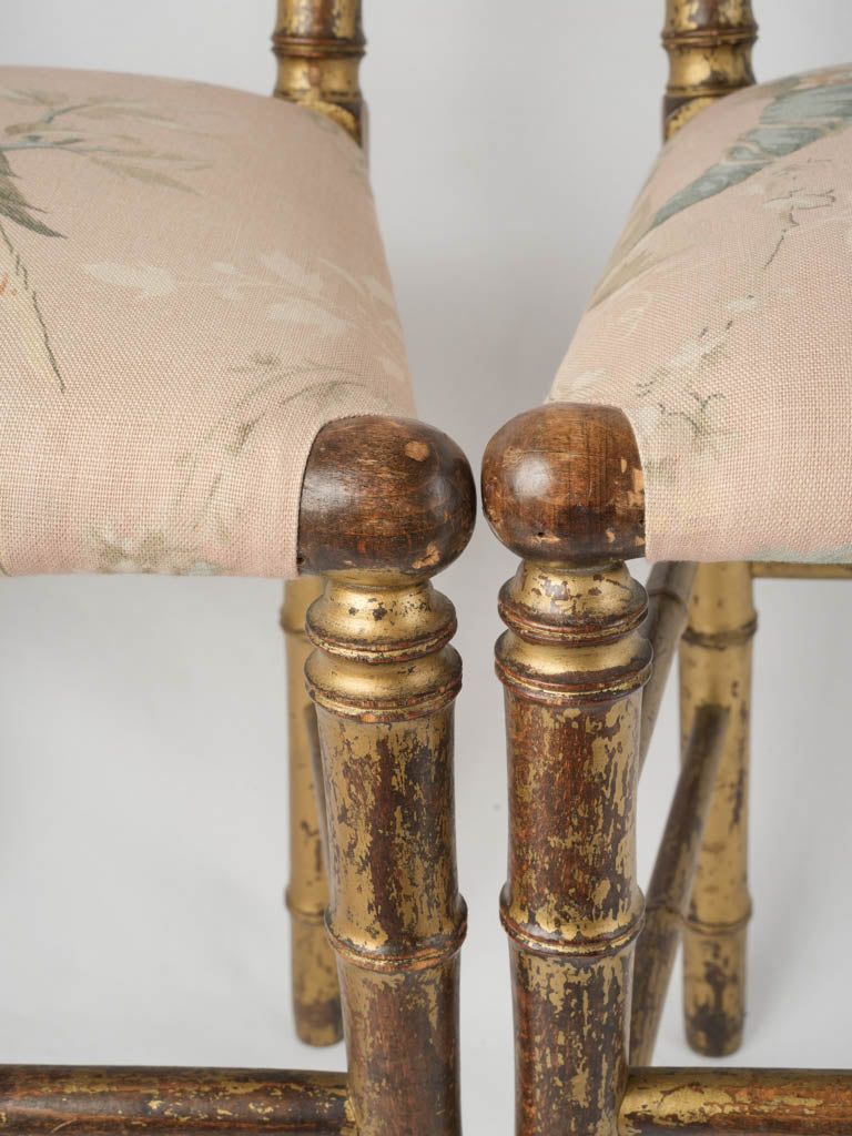 French-style upholstered parakeet seats