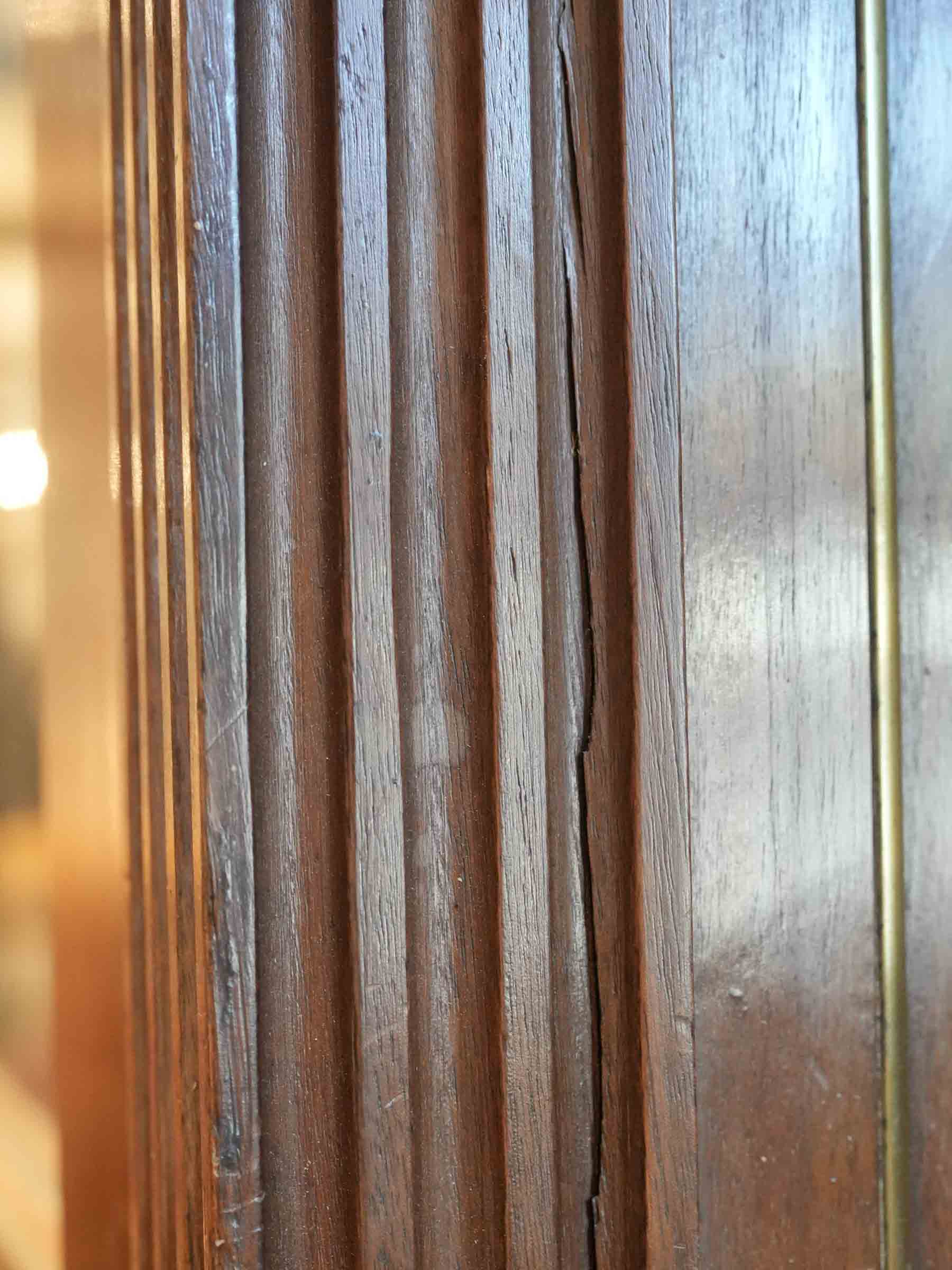 Louis XVI Mahogany Secretary Bookcase w/ Brilliant Mercury Mirror - 74¾" x 43"