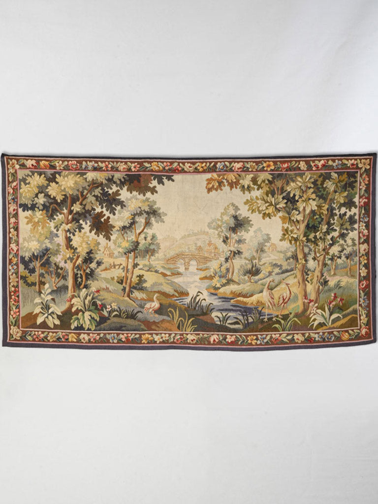 Exquisite 19th-Century Aubusson Tapestry w/ Pastoral Landscape - 76" x 76"