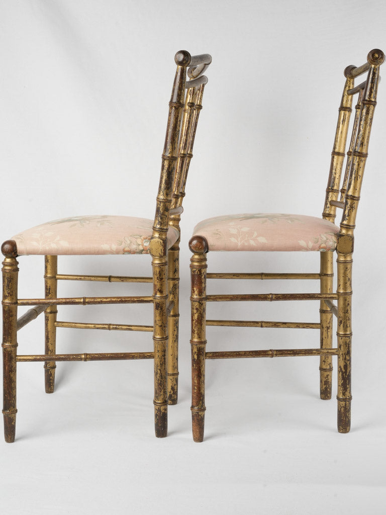 Delicate floral French lounge chairs